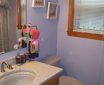 Bathroom Update with Carrera Marble Countertop