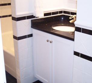 Black and White Works With Custom Marble Basket Weave Floor