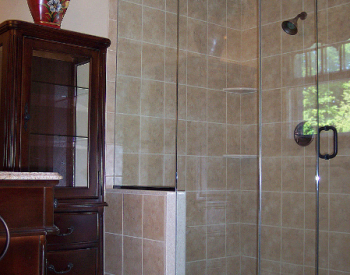 Spacious Corner Walk-In Shower